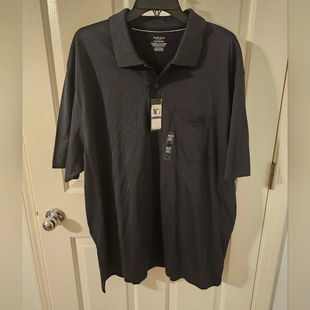 Van Heusen NWT Mens Black Jersey Polo Size XXL - Picture 1 of 4